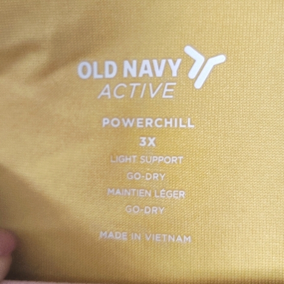New Old Navy Powerchill Sports Bra In Yellow Size 3X - Picture 3 of 6